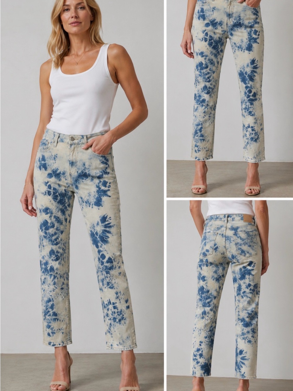 Levi's Blue Tie-Dye High Rise Skinny Ankle Jeans - Women